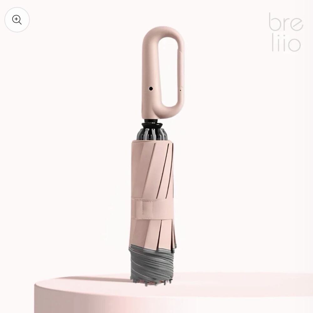 Brellio Reverse-Folding Compact Umbrella, Pink Solid, Women's